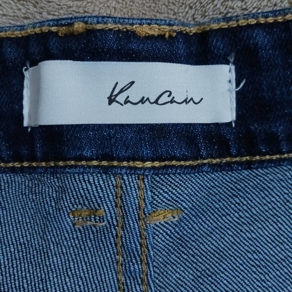 Wide leg jeans Kancan sz 31 style KC7126D dark wash with whiskering high rise - Picture 14 of 15